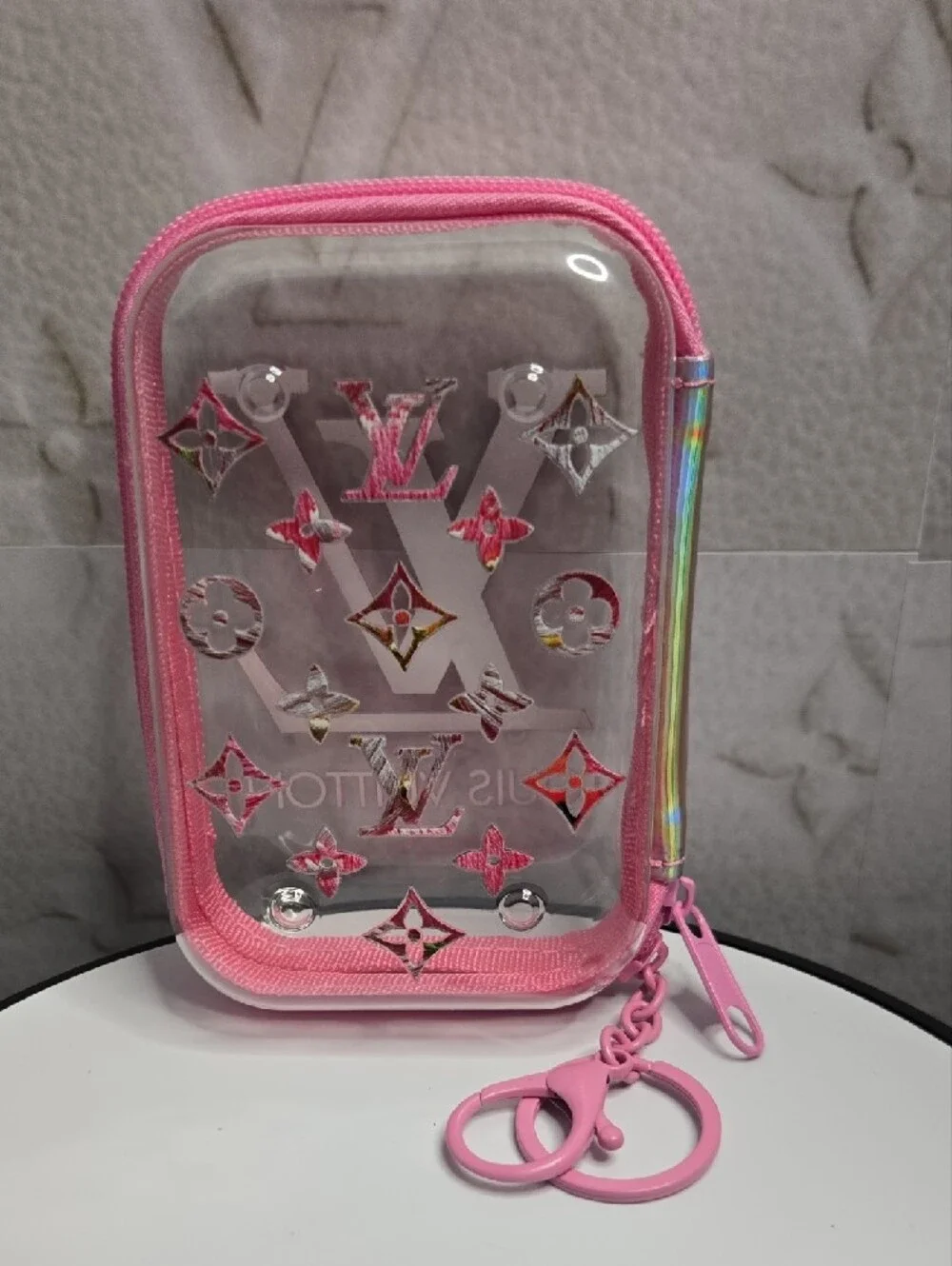 Lux Pink  Clear Key Pouch